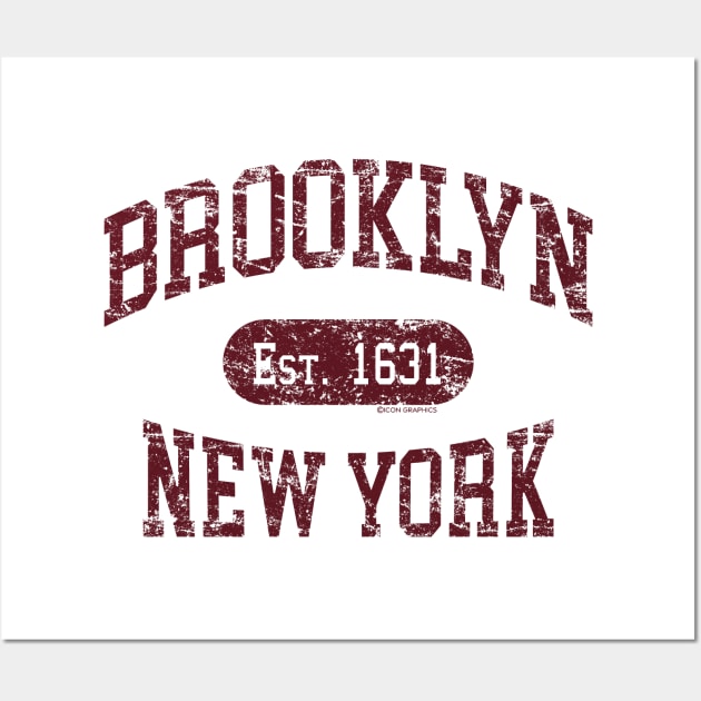 Brooklyn NY Vintage Distressed Retro Print Wall Art by FireflyCreative